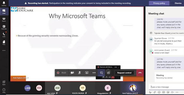 Session on Collaborative Learning Environment using Microsoft Teams to Engage with Students